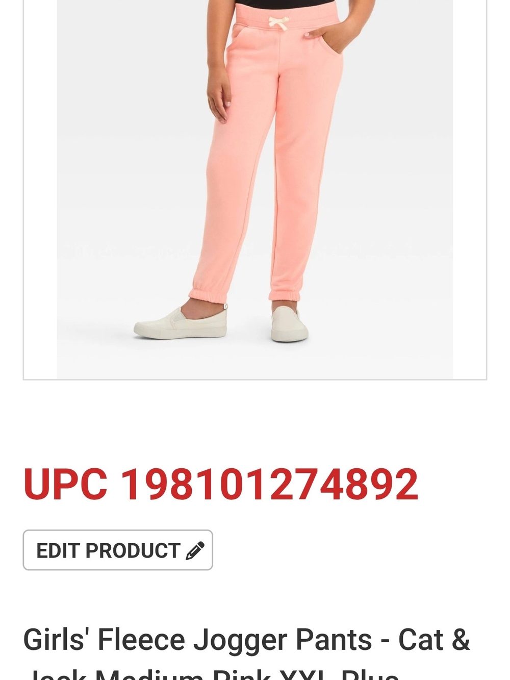 Cat & Jack Girls' Fleece Joggers - Light Pink